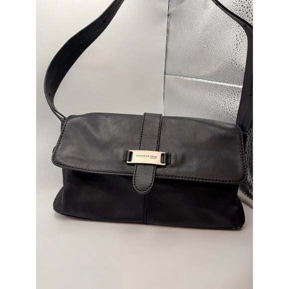 Kenneth Cole Handbags - Kenneth Cole New York Black Genuine Leather Women's Medium Shoulder Pocket Bag